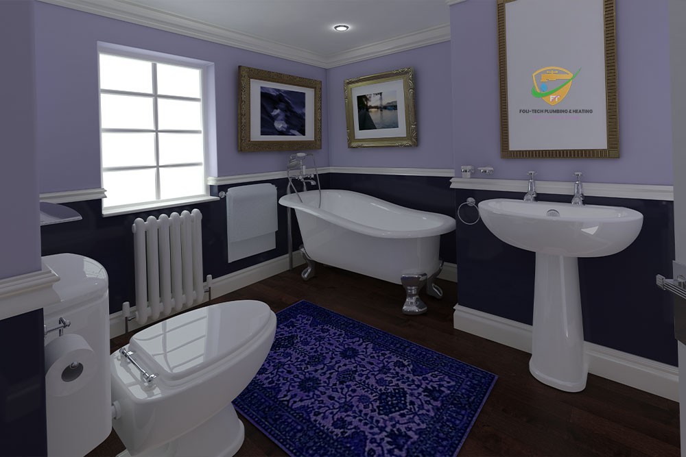 Technician installing a modern toilet and bidet set in a Ghanaian bathroom – sanitary installation services in Ghana by Foli-Tech Plumbing