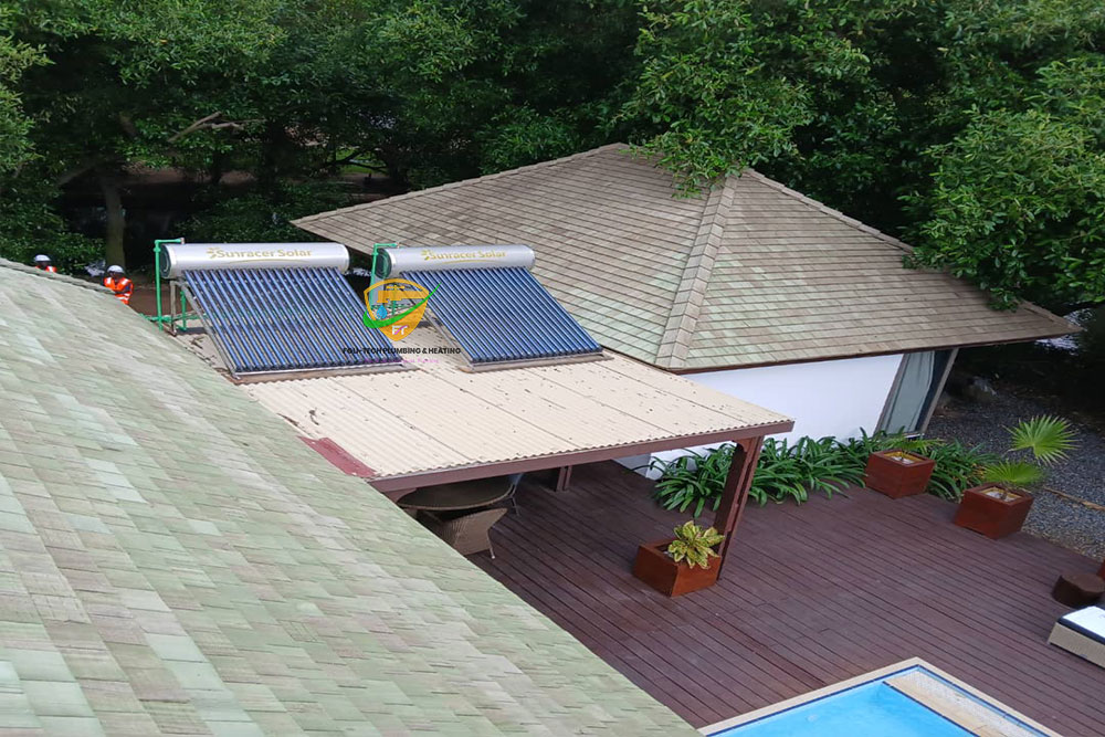 Professional solar water heater installation in Ghana by Foli-Tech Plumbing